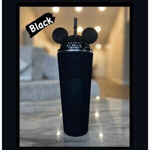 (BLACK) Mickey Mouse Studded Tumbler 24 oz.
